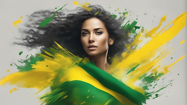 Rozwijanie kolorów wolności z Flag People Radość i duma z Dnia Niepodległości Brazylii