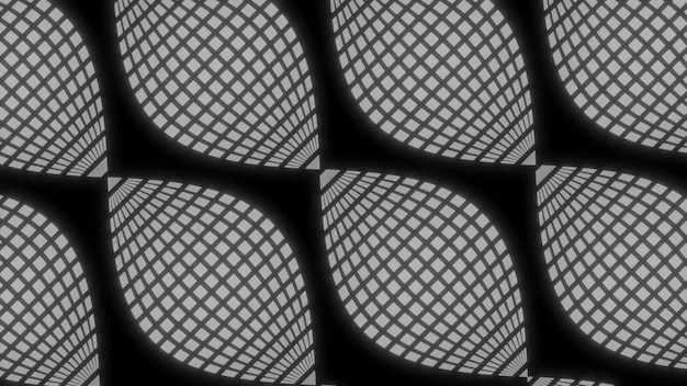 Ruchomy wzór z retro liniami d projektuje abstrakcyjne linie kwiatowe poruszają się na czarnych liniach tła