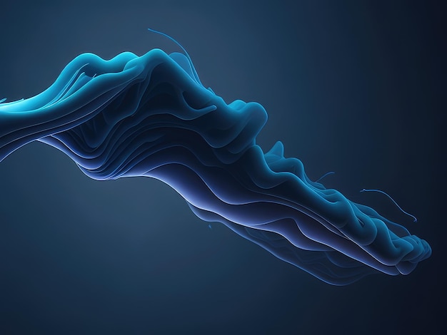 Ruchy fal 3D abstrakcyjne tło w niebieskim tonie