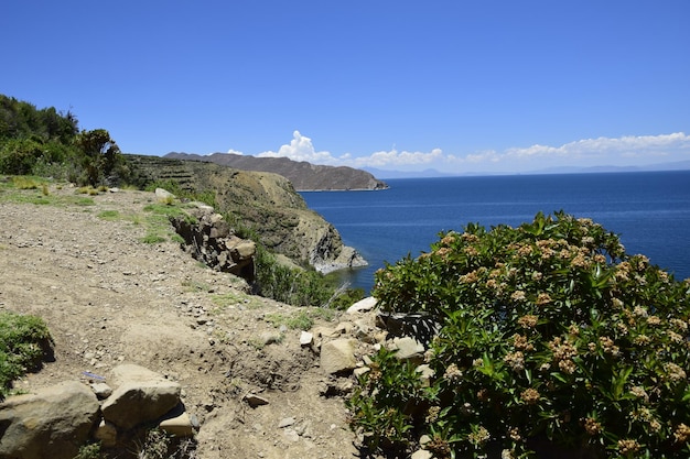 Ruiny Chincana na Isla del Sol Wyspa Słońca na jeziorze Titicaca w Boliwii