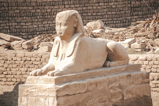 Ruiny egipskiej świątyni Karnak największego skansenu w Luksorze