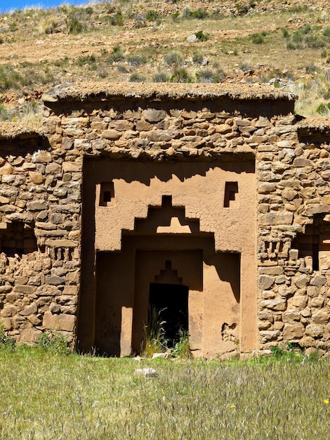 Ruiny Inków na Isla de la luna Jezioro Titicaca w Andach Boliwii