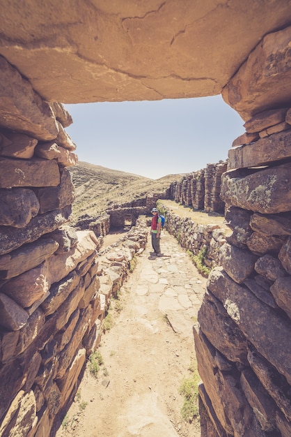 Ruiny Inków Na Wyspie Słońca, Jeziorze Titicaca, Boliwia