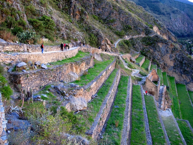 Ruiny Inków Ollantaytambo Urubamba Święta Dolina Peru Ameryka Południowa