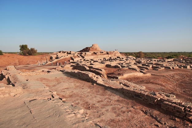 Ruiny Mohendżo daro w pobliżu rzeki Indus w dystrykcie Larkana Sindh Pakistan