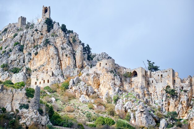 Ruiny średniowiecznego Zamku St. Hilarion, Cypr Północny. Zdjęcie Wysokiej Jakości