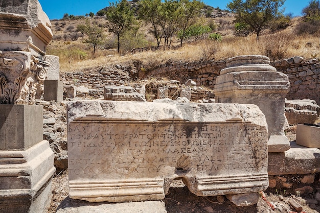 Zdjęcie ruiny starożytnego efezu selcuk w prowincji izmir w turcji