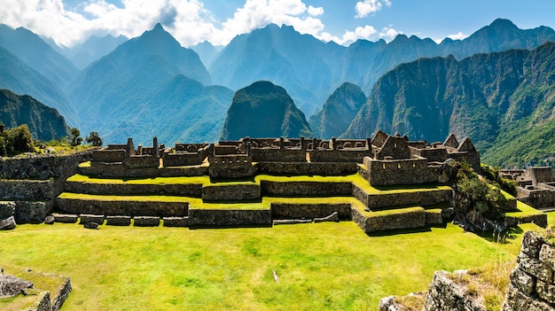 Ruiny Starożytnego Miasta Inków Machu Picchu. światowe Dziedzictwo Unesco W Peru