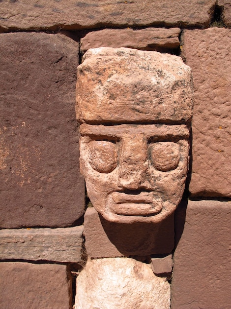 Ruiny Tiahuanaco w Boliwii w Ameryce Południowej