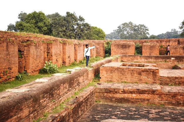 Ruiny Uniwersytetu Nalanda w Bihar Nalanda w Indiach