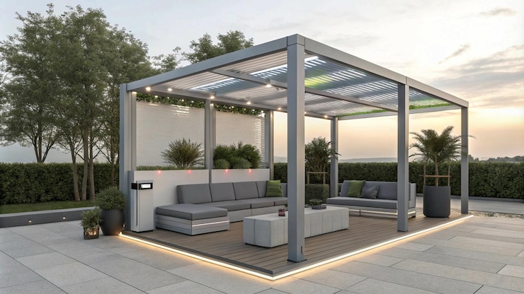 Zdjęcie rustic pergola wykonana z drewna odzyskanego dla naturalnej estetyki vintage pergola z klasycznym charakterem