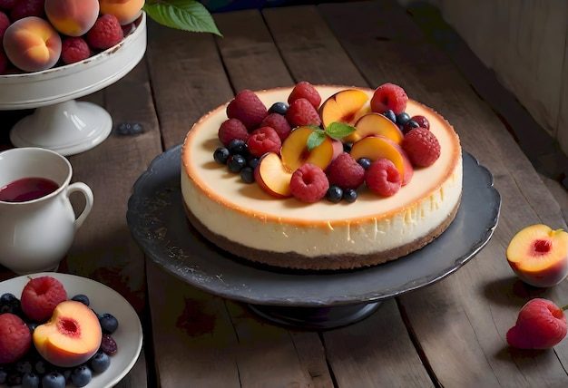 Rustic Summer Fruit Cheesecake