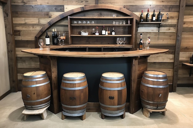 Rustic Wine Barrel Bar