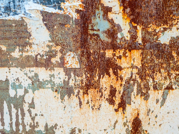Rusty metalowe grunge streszczenie tle Zardzewiały cyny ze stali abstrakcyjny wzór z rozdartym papierem plakaty