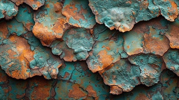 Rusty Patina Texture na miedzianym abstrakcyjnym tle