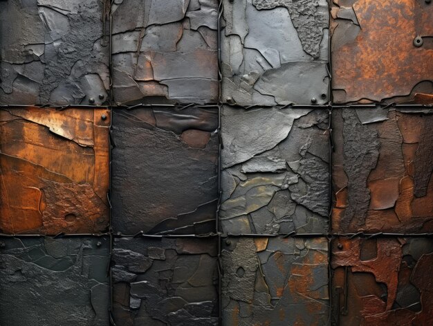 Rustyczna metalowa tekstura ścian dla przemysłowego wzoru tła