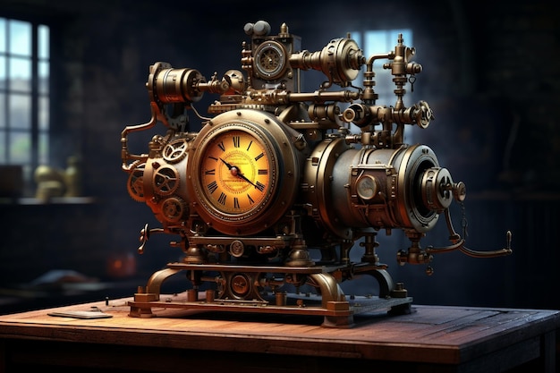 Rustykalne, steampunkowe urządzenie wykorzystujące energię 00547 01