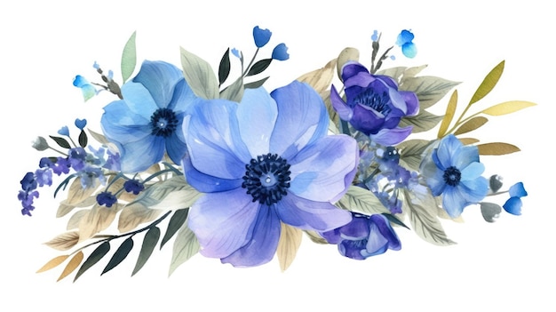Rustykalny Bukiet Z Kolekcji Delikatnych Niebieskich Kwiatów
