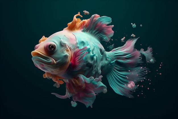 Ryba kreatywna sztuka pastelowy kolor generatywny ai