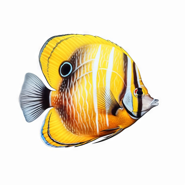 Ryba, która jest żółto-czarna z białym paskiem