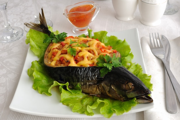 Ryba (makrela) Faszerowana Warzywami I Serem