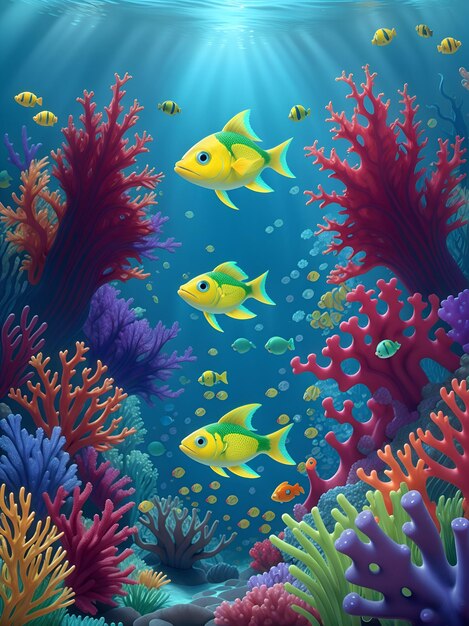 ryba pływająca w swoim naturalnym środowisku wśród alg