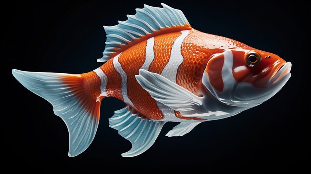 ryba w kształcie ryby jest na czarnej powierzchni wysokiej rozdzielczości hd fotograficzny kreatywny obraz