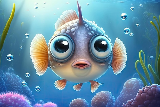 Ryba w wodzie z dużymi oczami