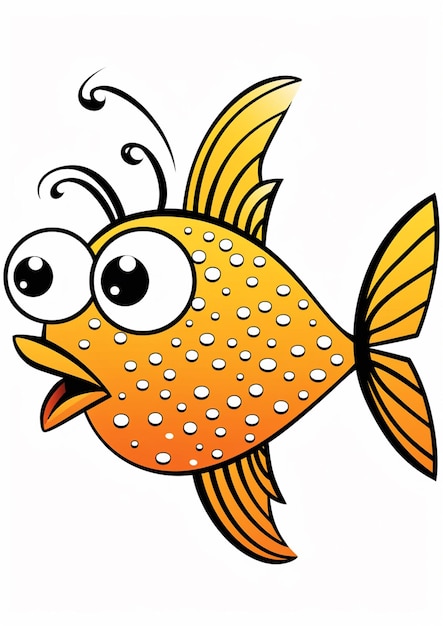 Zdjęcie ryba z kreskówek z dużymi oczami i dużym uśmiechem generatywny ai