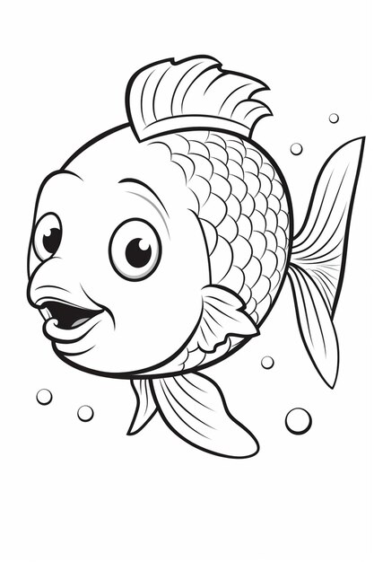 Zdjęcie ryba z kreskówki z dużym uśmiechem na twarzy generatywny ai