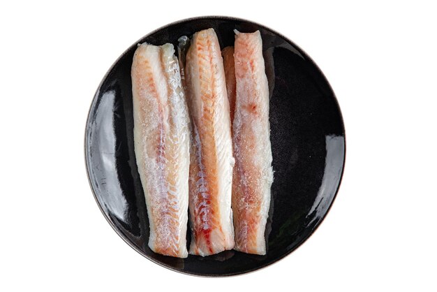 Zdjęcie ryby surowe filet hake świeże owoce morza smaczne jedzenie jedzenie gotowanie przysmak posiłek jedzenie przekąska na stole