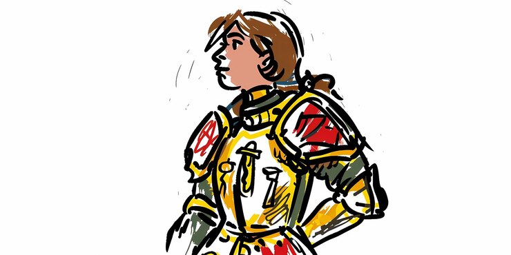 Zdjęcie rycerka średniowieczna ilustracja tło pulpitu