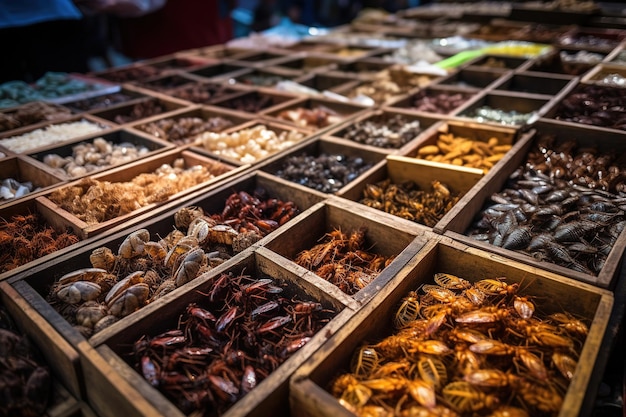 Rynek azjatycki z owadami na sprzedaż pokarm dla owadów Generative AI