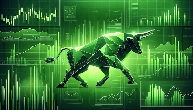 Rynek byka wywołuje siłę geometryczną w cyfrowym świecie finansowym