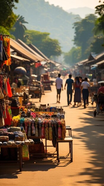 Rynek pamiątek Kumawataryan w Luang Prabang w Laosie bd cd bb deb bcc