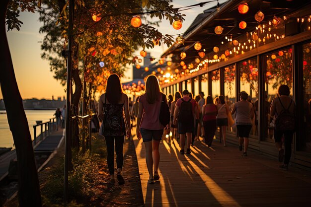 Rynek South Bank Brisbane Kolory i kultura nad rzeką generatywną IA