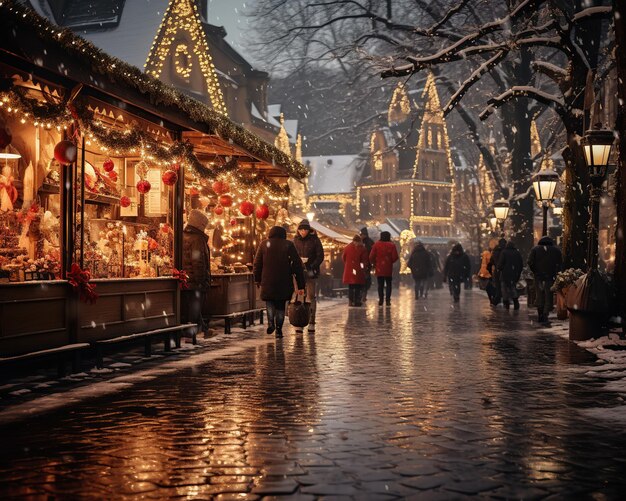 Rynek świąteczny w starym mieście