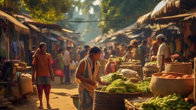 Rynek w mieście bhubaneswar