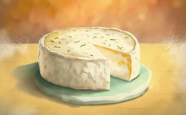 Rysowane ilustracje sera camembert akwarela ai generowane