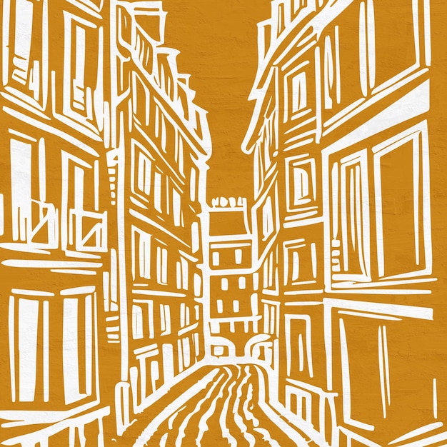 Rysowanie grafiki liniowej Paris City ilustracja Nowoczesna geometryczna sztuka minimalistyczna