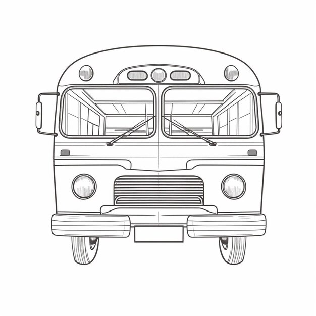 Rysunek autobusu z widokiem z przodu generatywnego ai