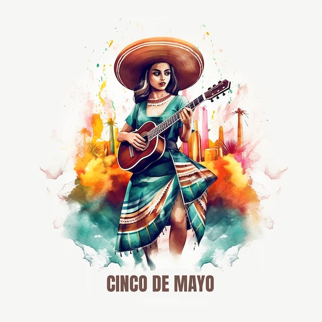 Rysunek cinco de mayo z tekstem cinco de mayo.