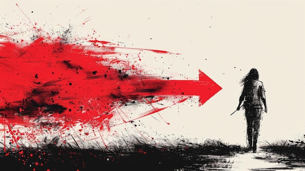 Rysunek czerwonych strzałek z markerem do kreskówek Nowoczesna ilustracja ręcznie narysowanych kształtów za pomocą markeru do rysunków