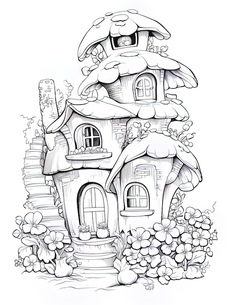 rysunek domu z domem na górze.