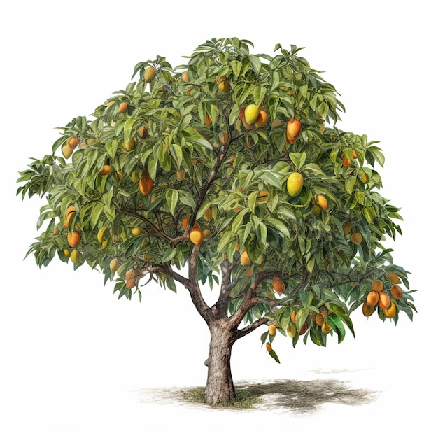 Rysunek drzewa mango ze słowem mango