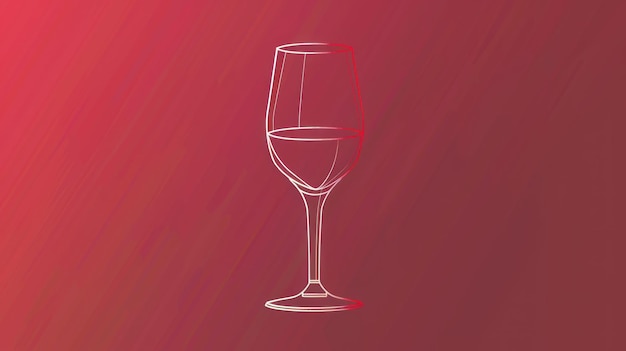 rysunek kieliszka na wino z czerwonym tłem z rysunkiem kieliszku na wino