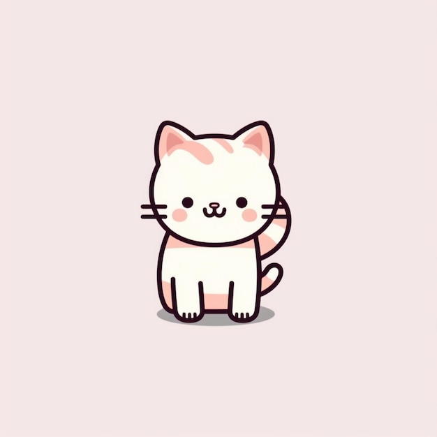 rysunek kota na różowym tle