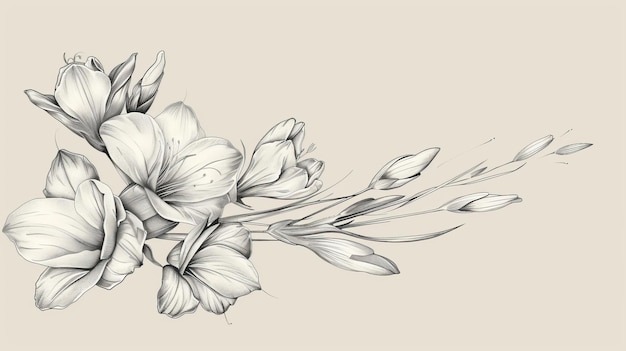 Rysunek kwiatów Rosa canina Ilustracja sztuki linii czarno-białej