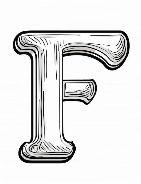 rysunek litery f z drewnianym efektem ziarna generatywnego ai