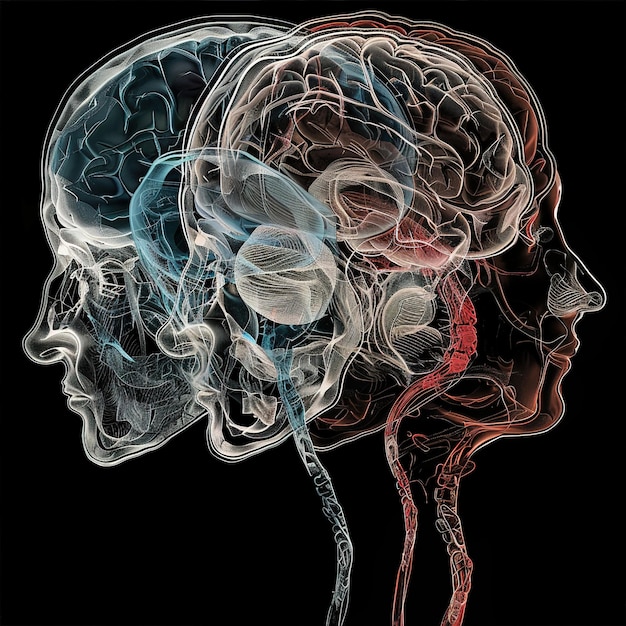rysunek ludzkiej głowy z słowem mózg